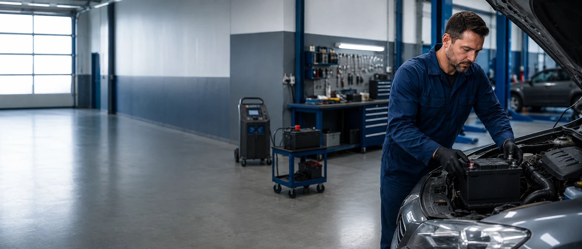Área técnica de baterias e serviços automotivos