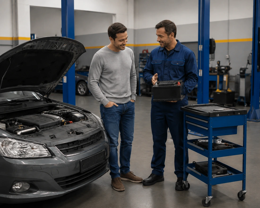 Atendimento e orientação ao cliente sobre bateria automotiva